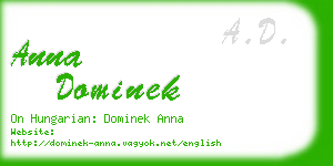 anna dominek business card